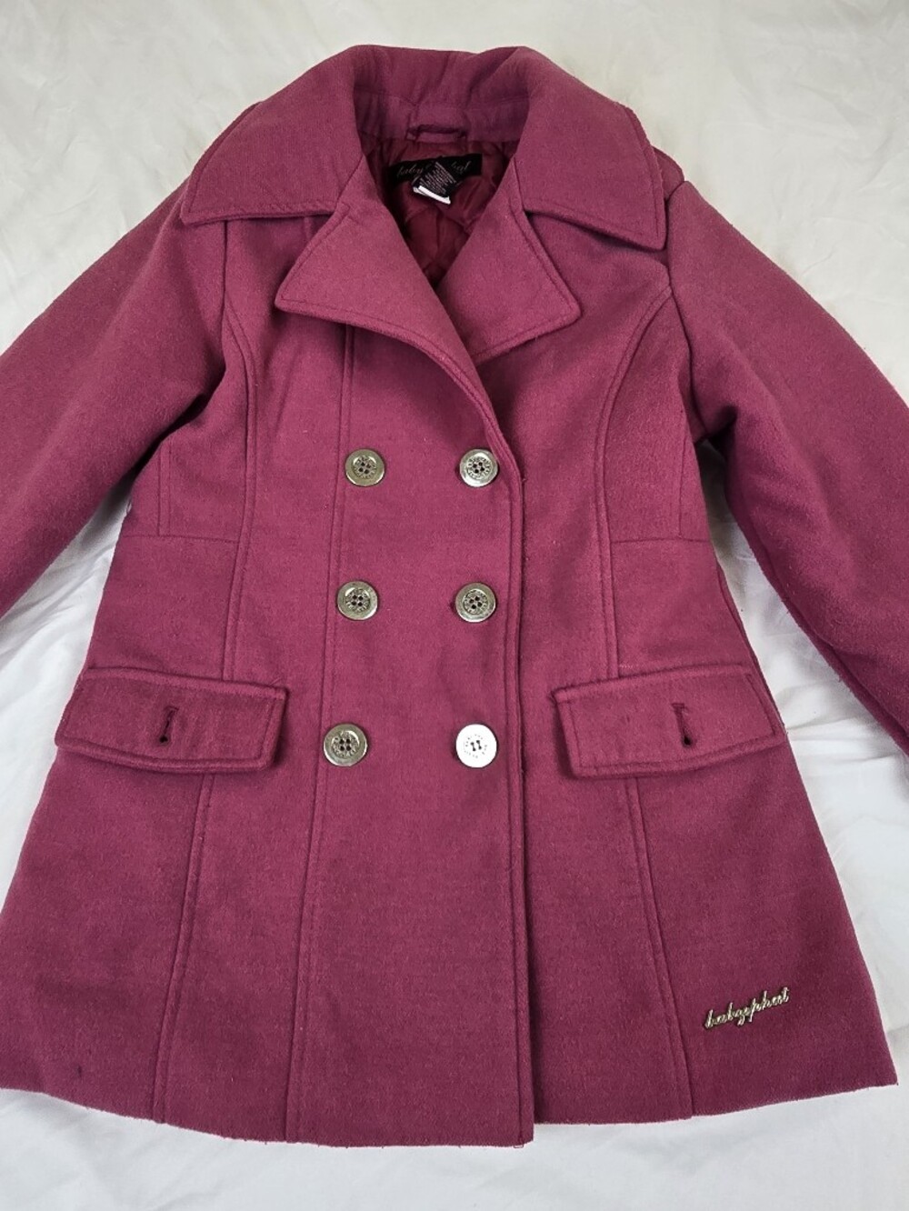 Vintage Y2K Baby Phat Girlz Magenta Pink Double-Breasted Peacoat Girls M